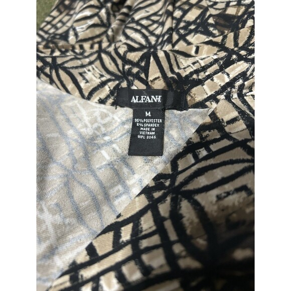 Vtg Alfani Faux Wrap Top Size M Geometric Floral Y2K V-Neck Rouched - Picture 5 of 5